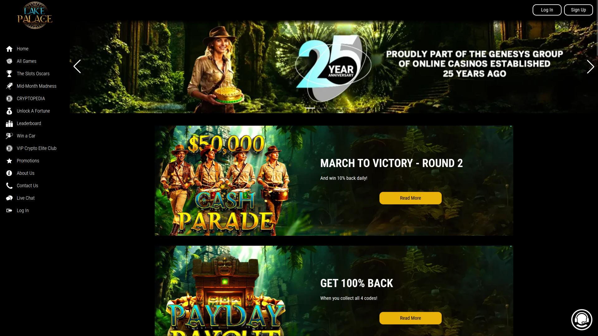 Lake Palace Casino Desktop Promotions