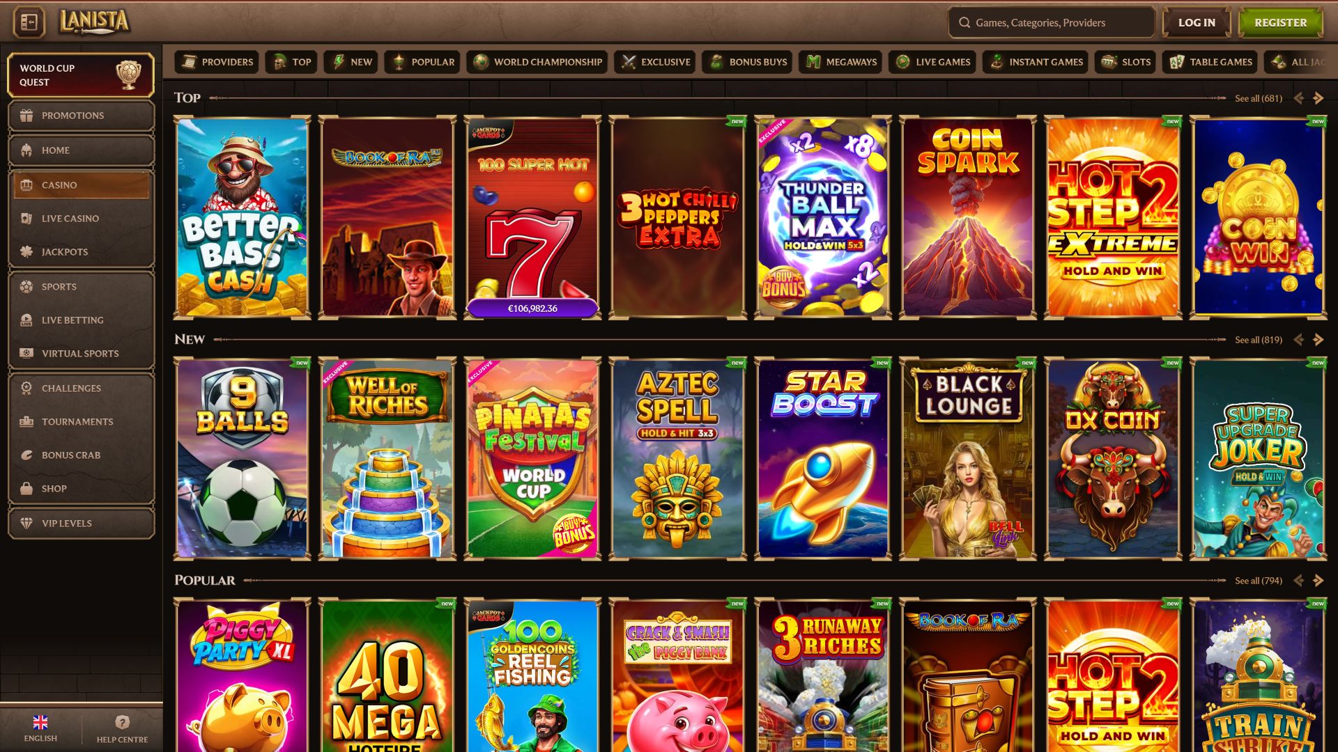 Lanista Casino Desktop Games