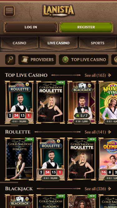 Lanista Casino Mobile Live Dealer