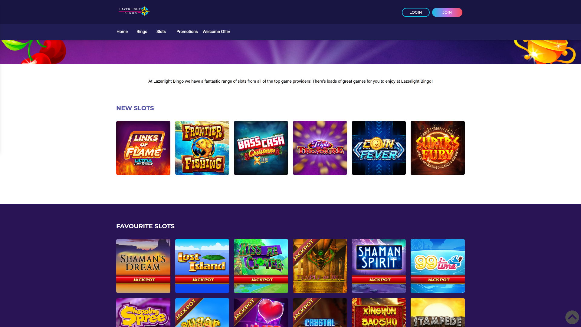 Lazerlight Bingo Casino Desktop Games
