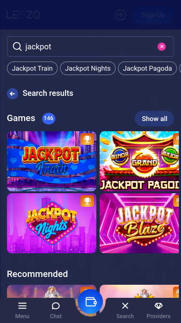 Legzo Casino Mobile Jackpot