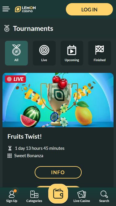 Lemon Casino Mobile Tournaments