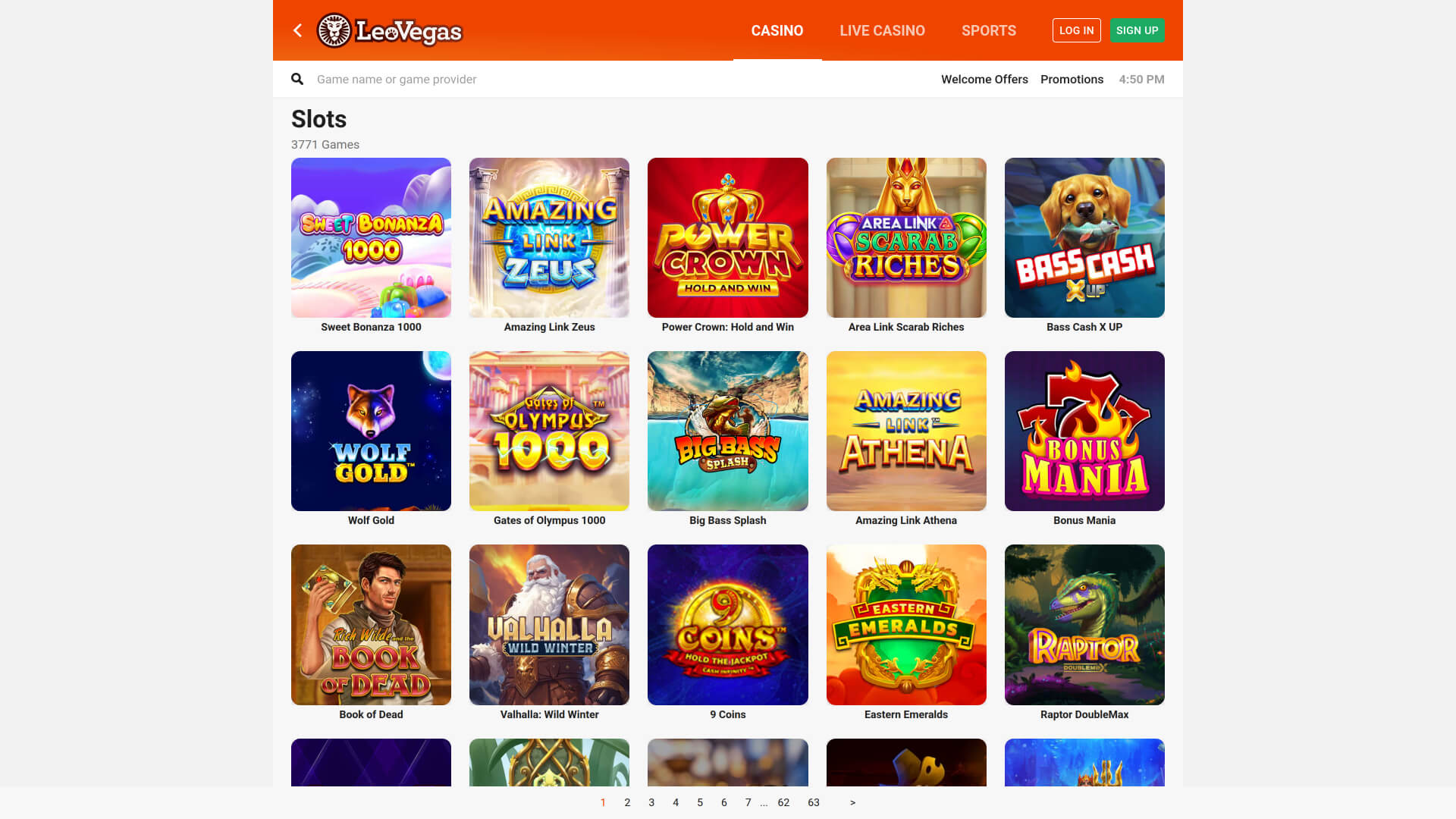 LeoVegas Casino Desktop Games