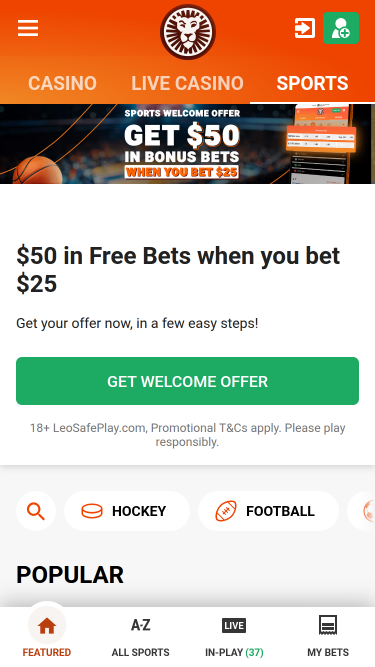 LeoVegas Casino Mobile Sports