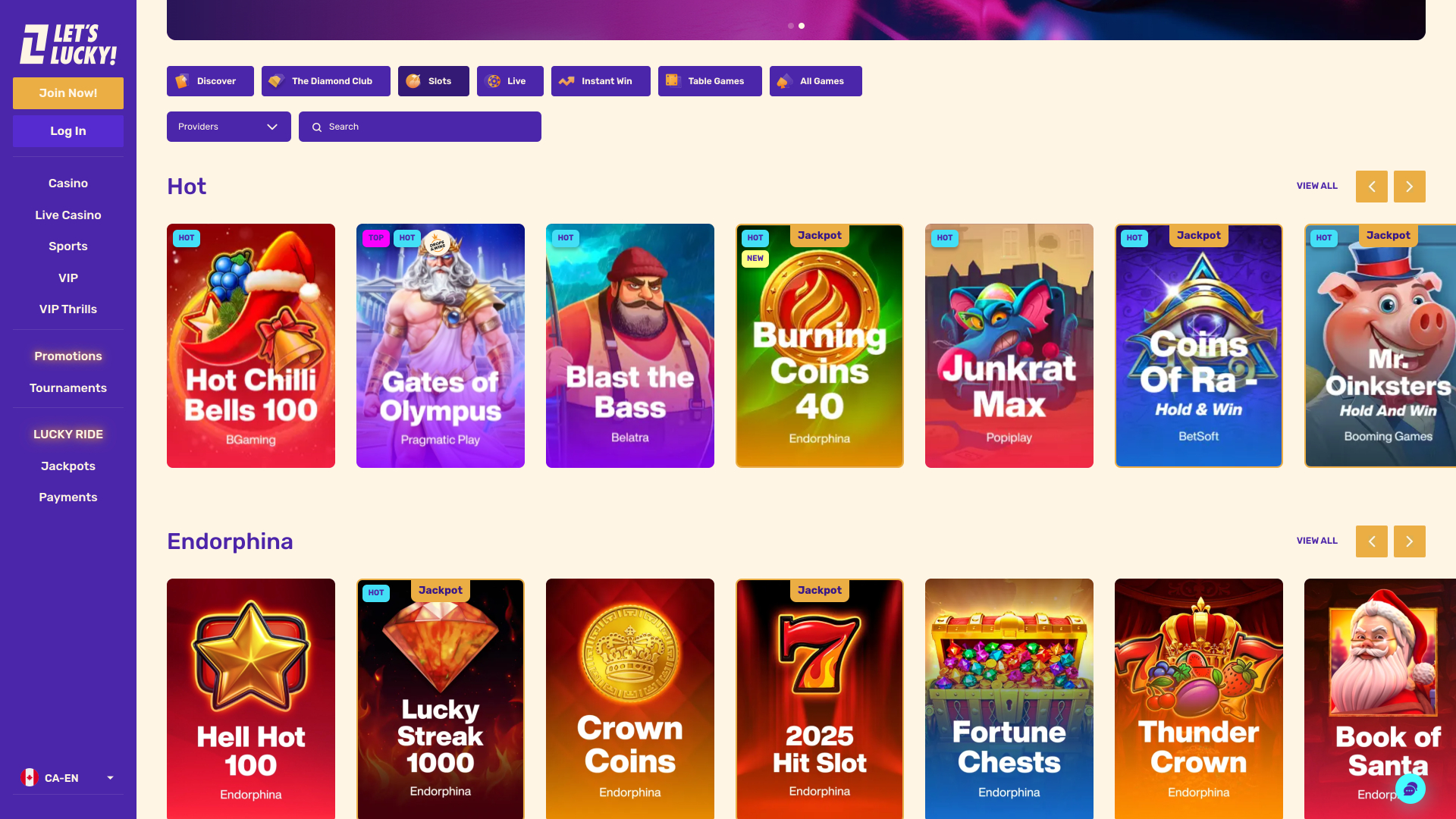 Lets Lucky Casino Desktop Games