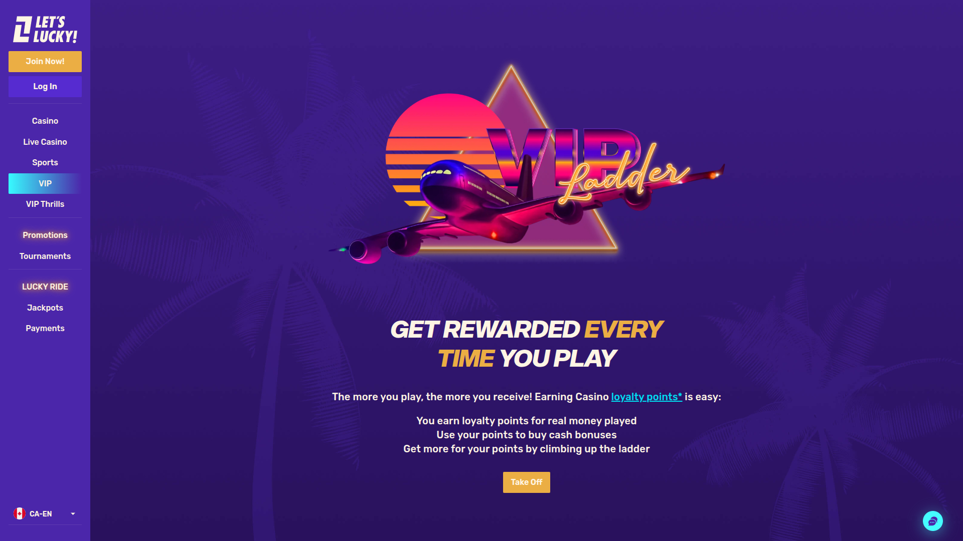 Lets Lucky Casino Desktop VIP Program