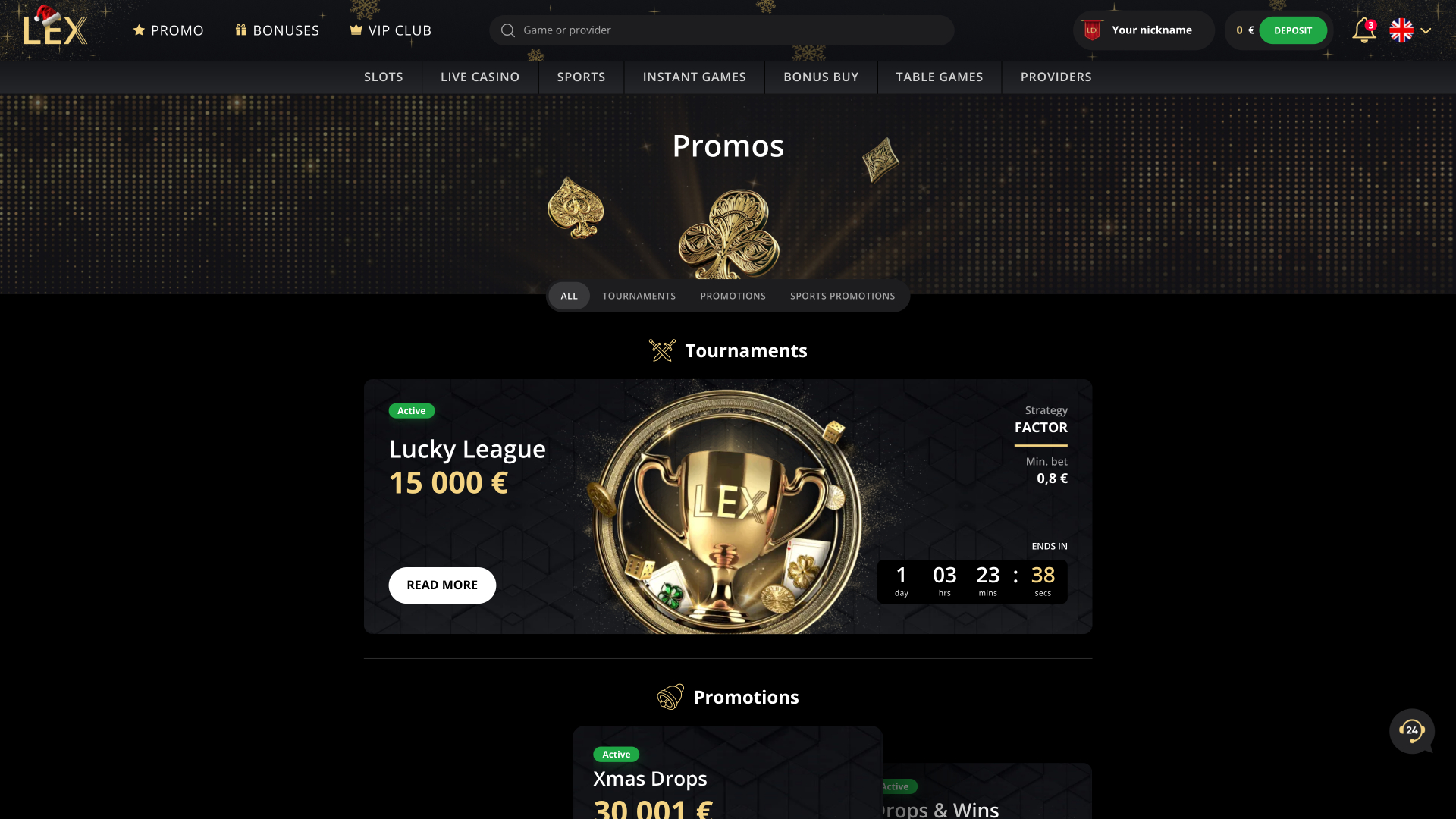 Lex Casino Desktop Promotions
