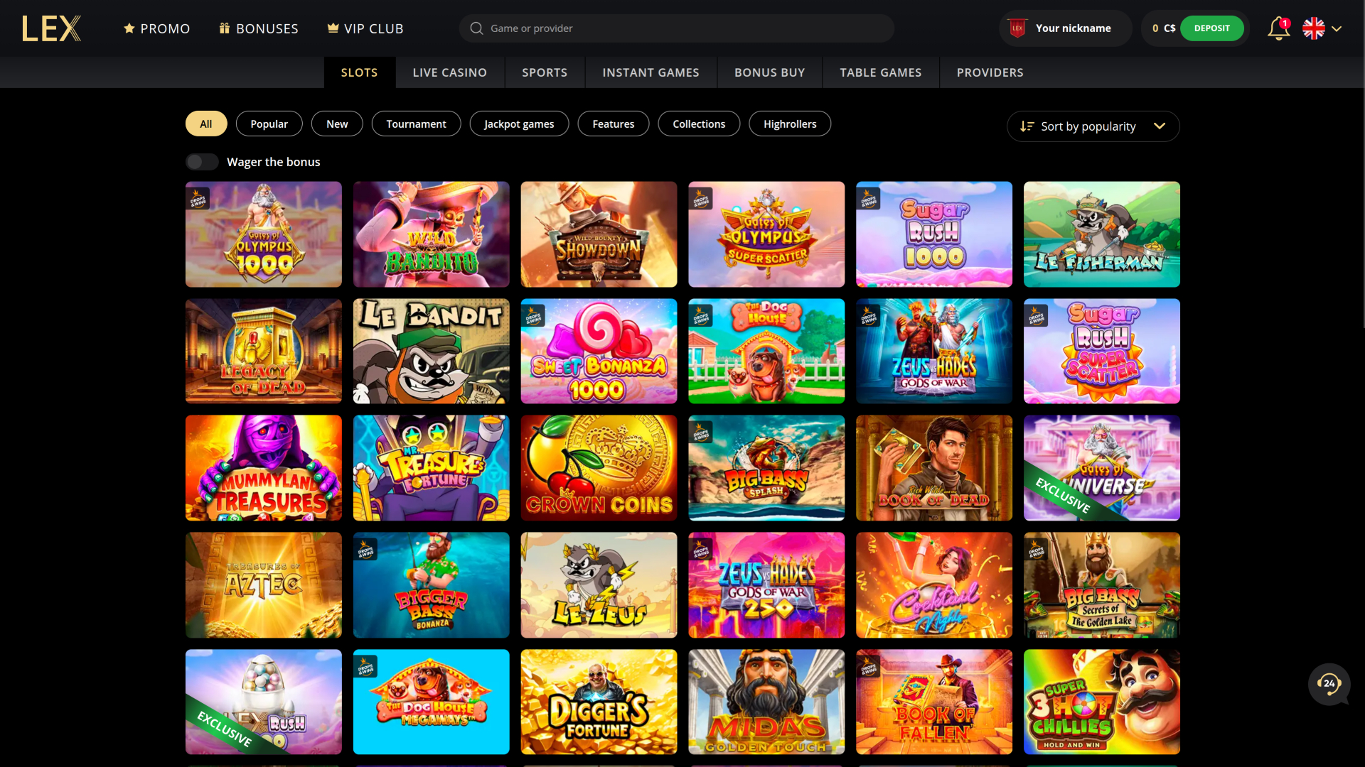 Lex Casino Desktop Games
