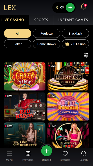 Lex Casino Mobile Live Dealer