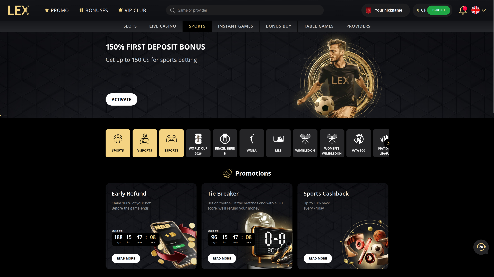 Lex Casino Desktop Sports