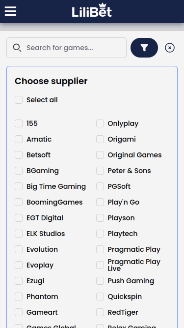 Lilibet Casino Mobile Game Developers