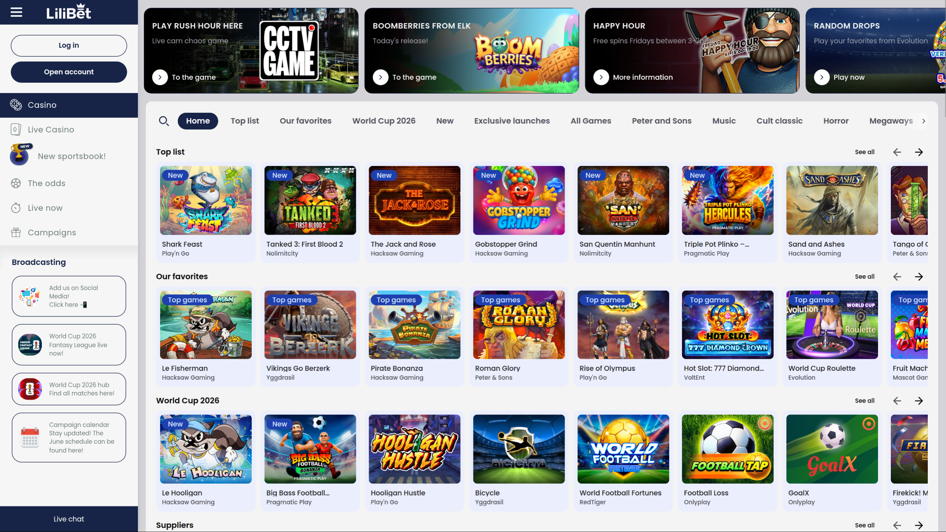 Lilibet Casino Desktop Games