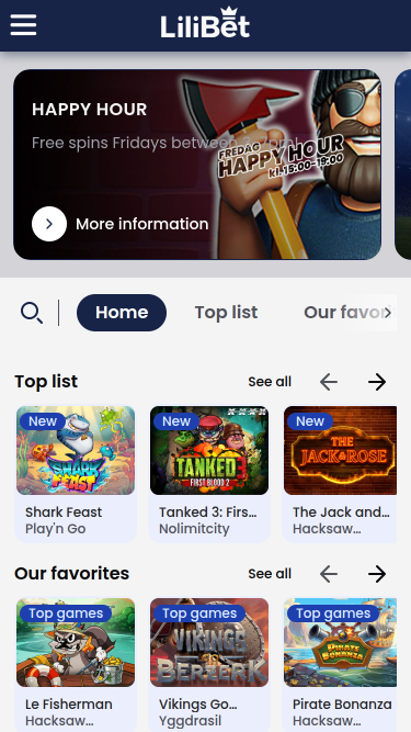 Lilibet Casino Mobile Games