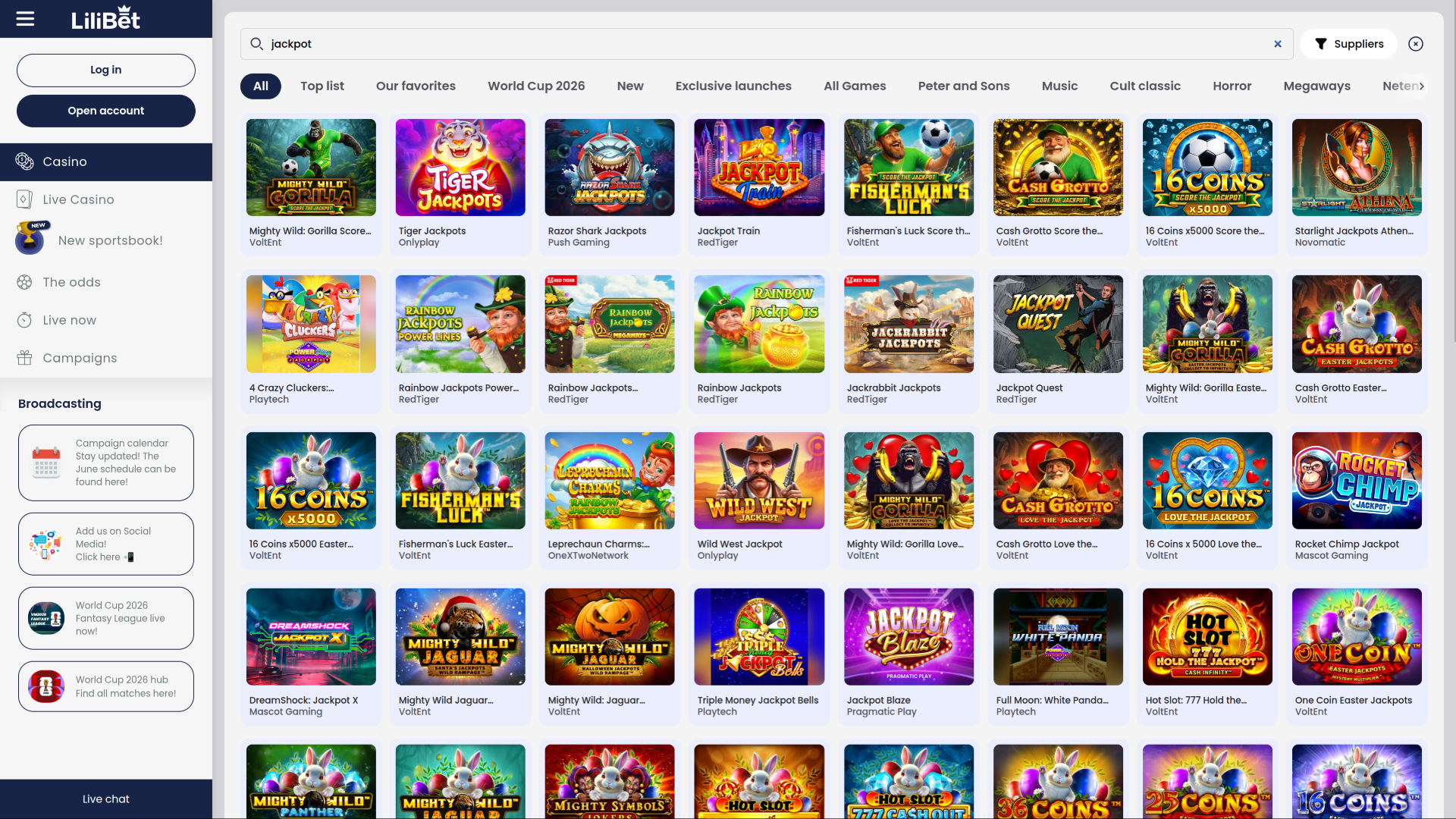 Lilibet Casino Desktop Jackpot