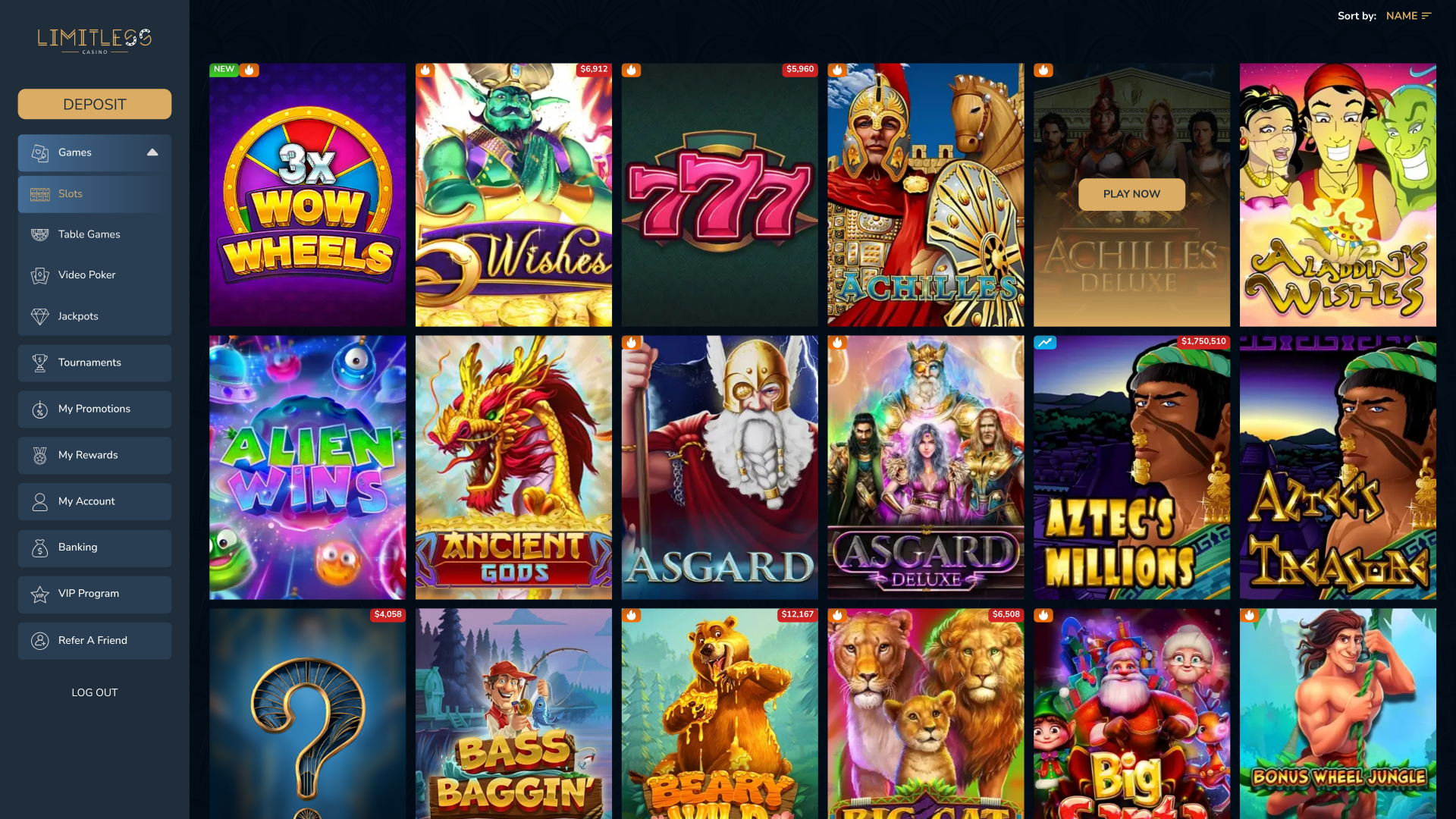 Limitless Casino Desktop Games