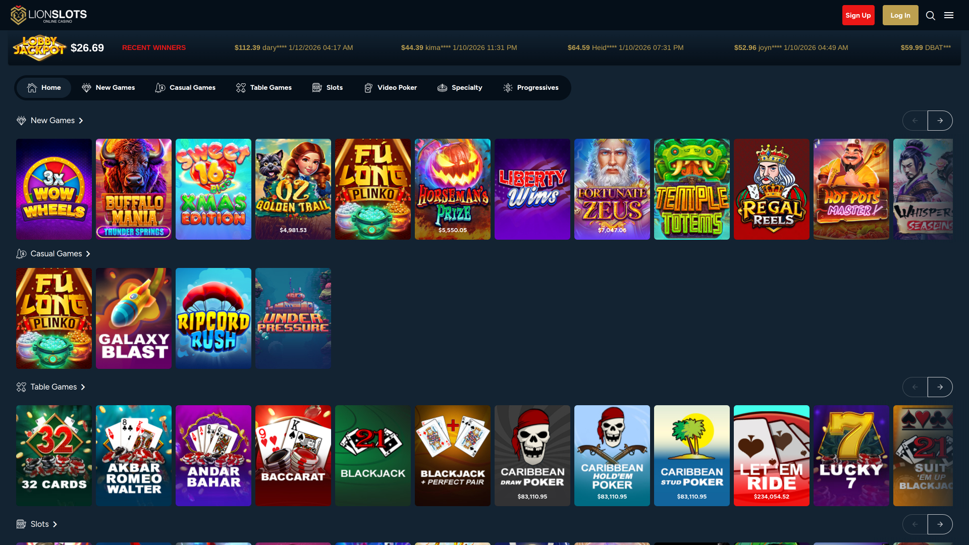 Lion Slots Casino Desktop Games