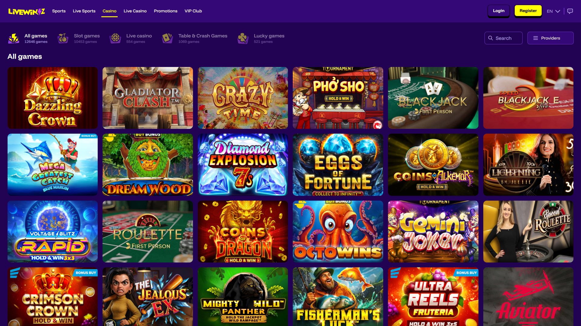LiveWinz Casino Desktop Games