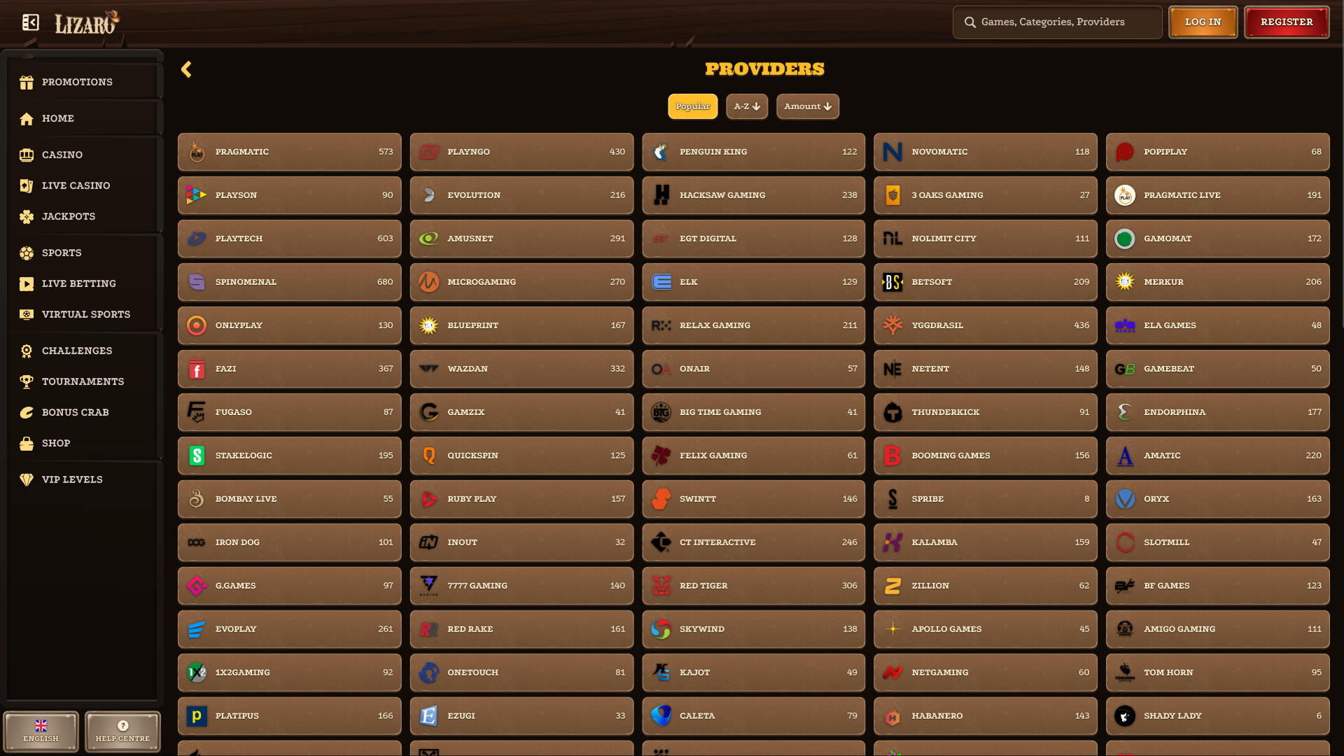 Lizaro Casino Game Developers