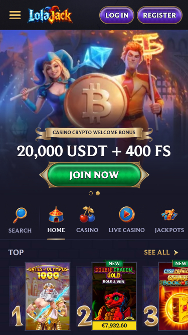 LolaJack Casino Homepage