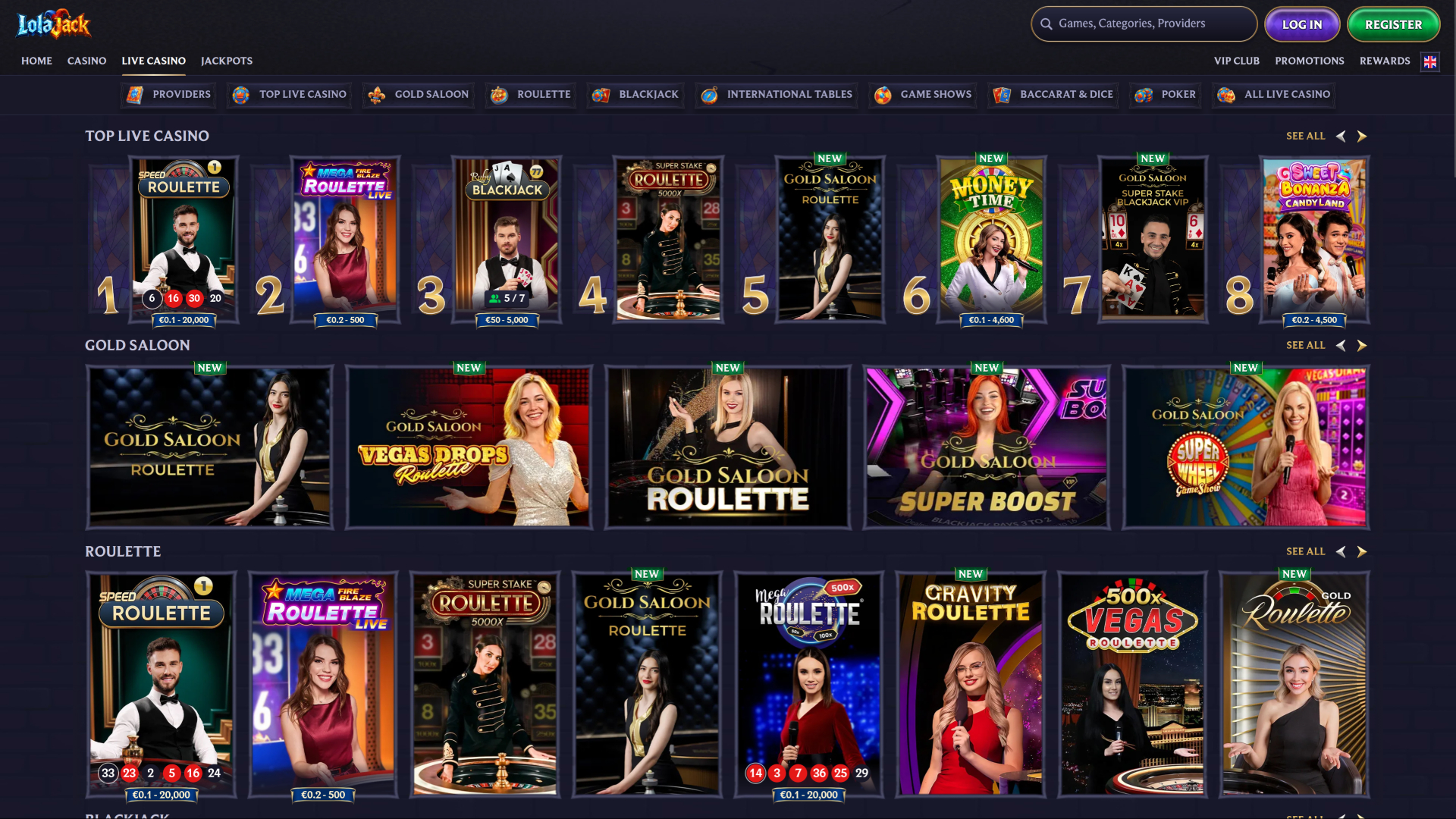  LolaJack Casino Live Dealer