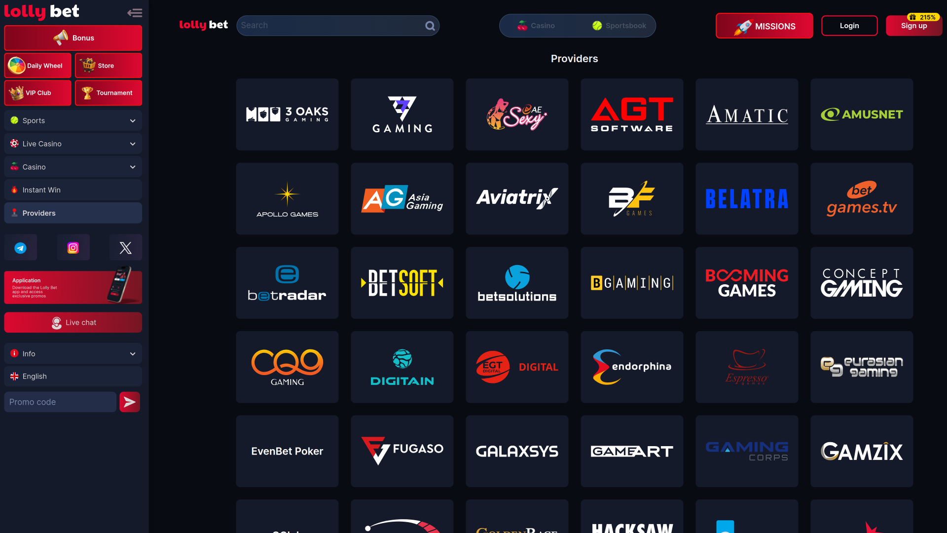 Lollybet Casino Desktop Game Developers