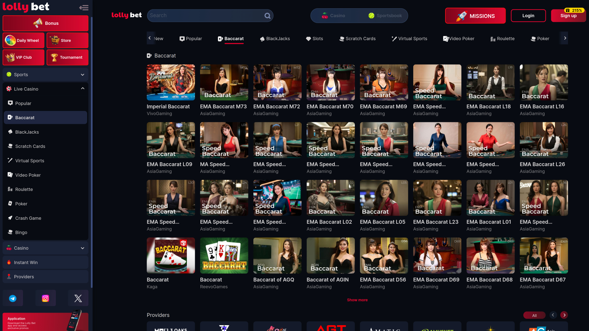 Lollybet Casino Desktop Live Dealer