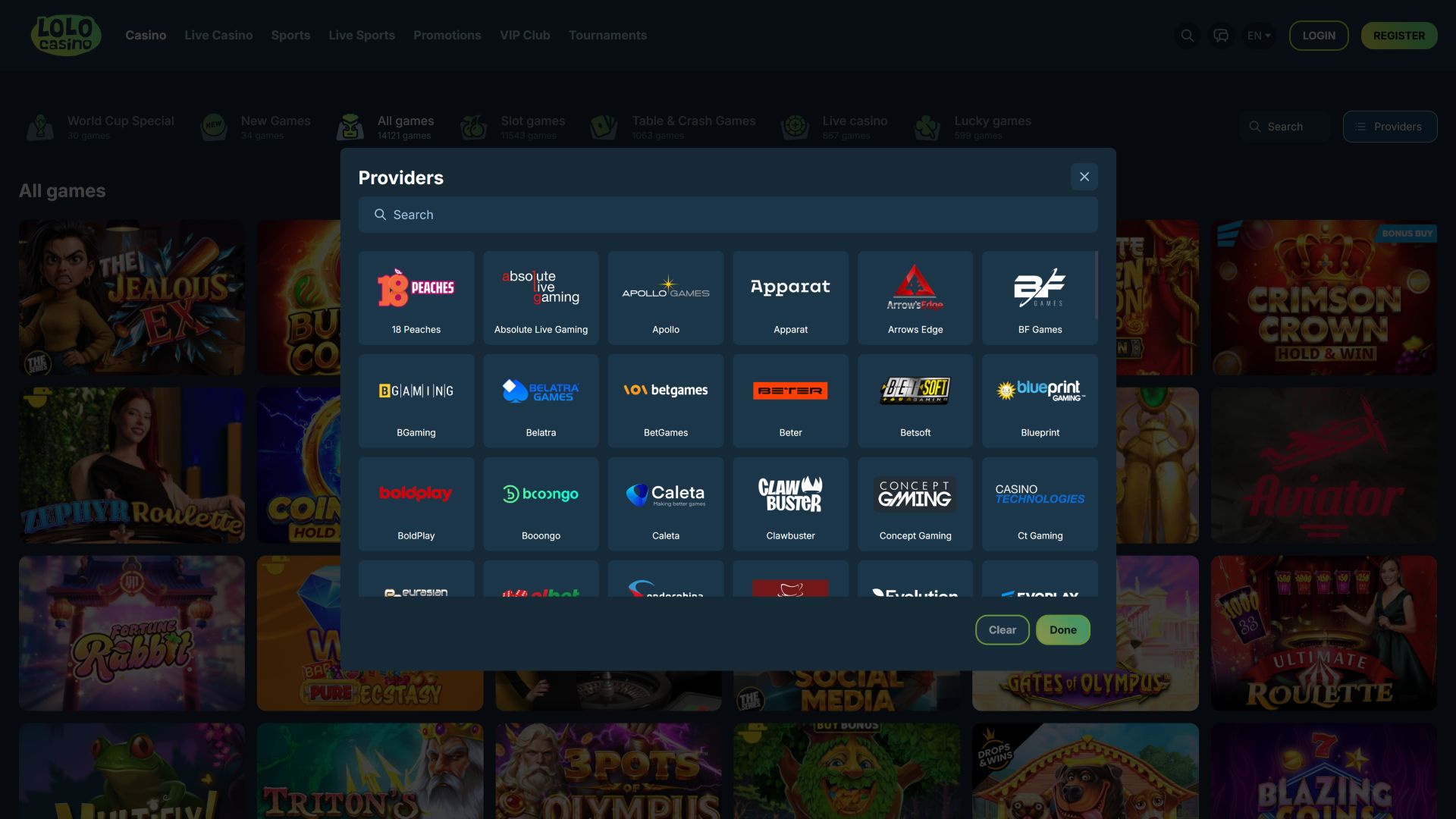 Lolo Casino Desktop Game Developers