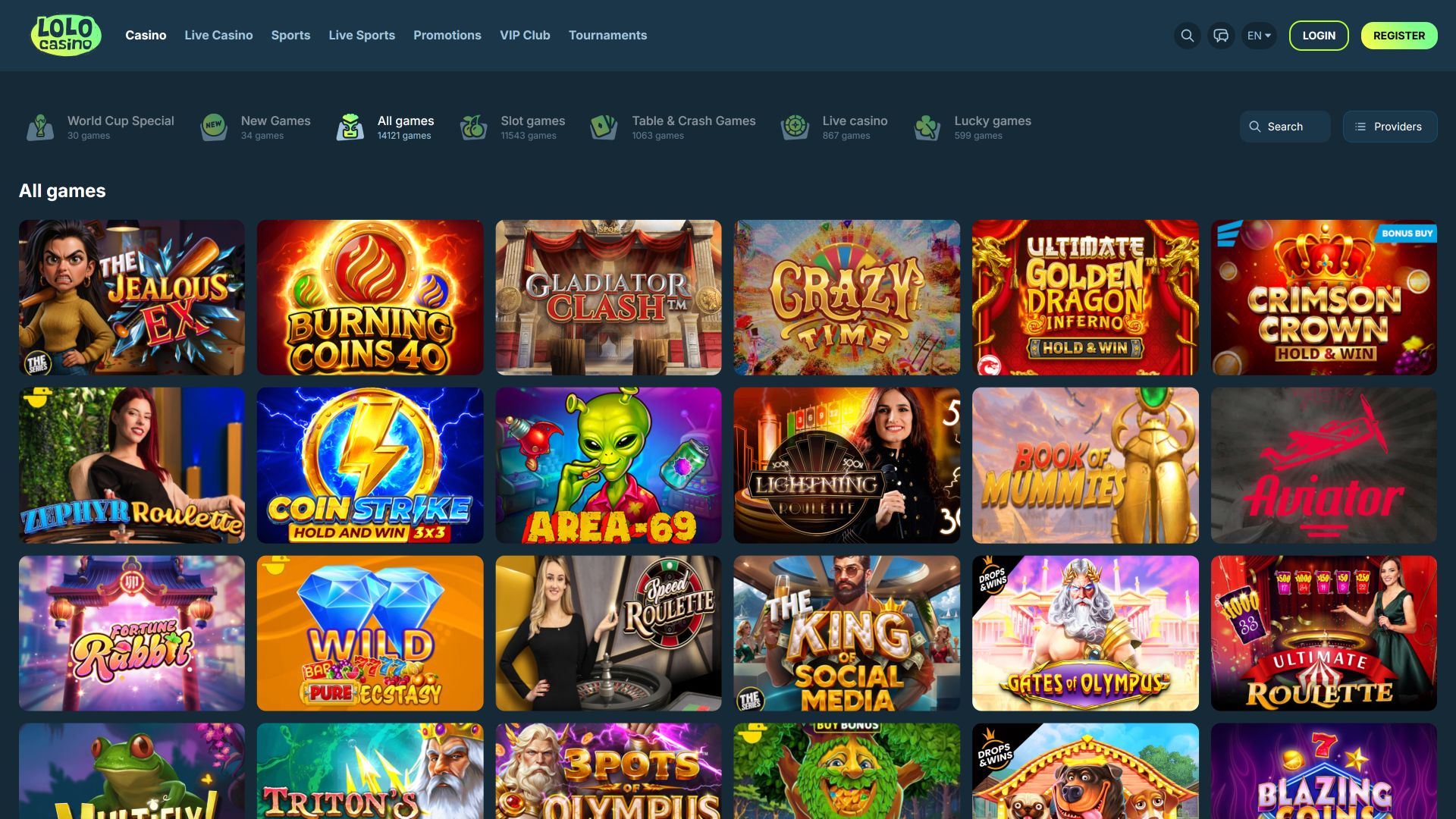 Lolo Casino Desktop Games