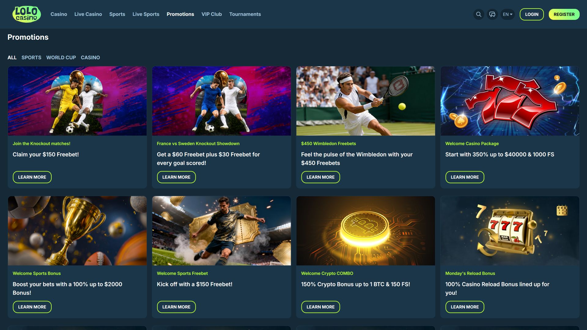 Lolo Casino Desktop Promotions
