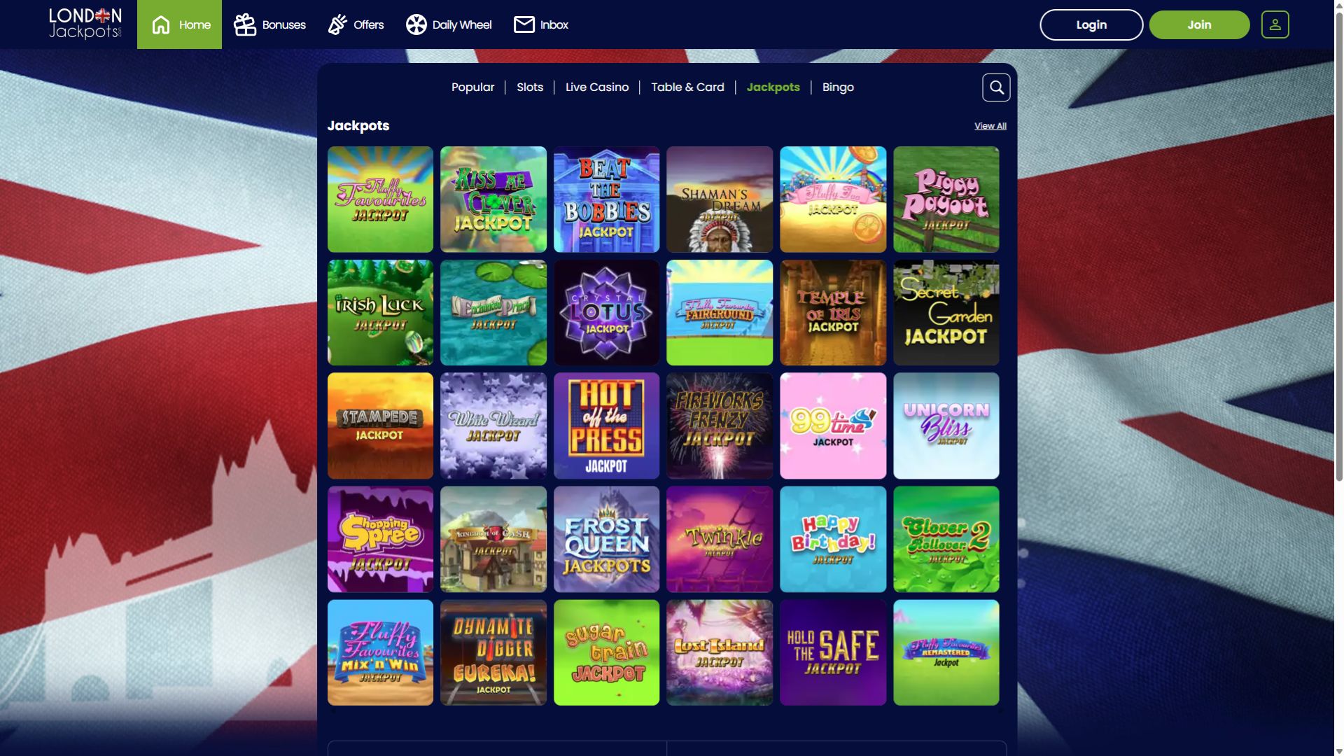 London Jackpots Casino Desktop Jackpot