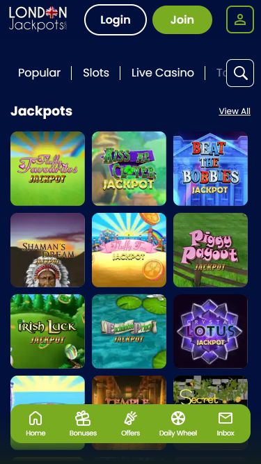 London Jackpots Casino Mobile Jackpot