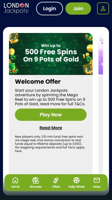 London Jackpots Casino Mobile Promotions