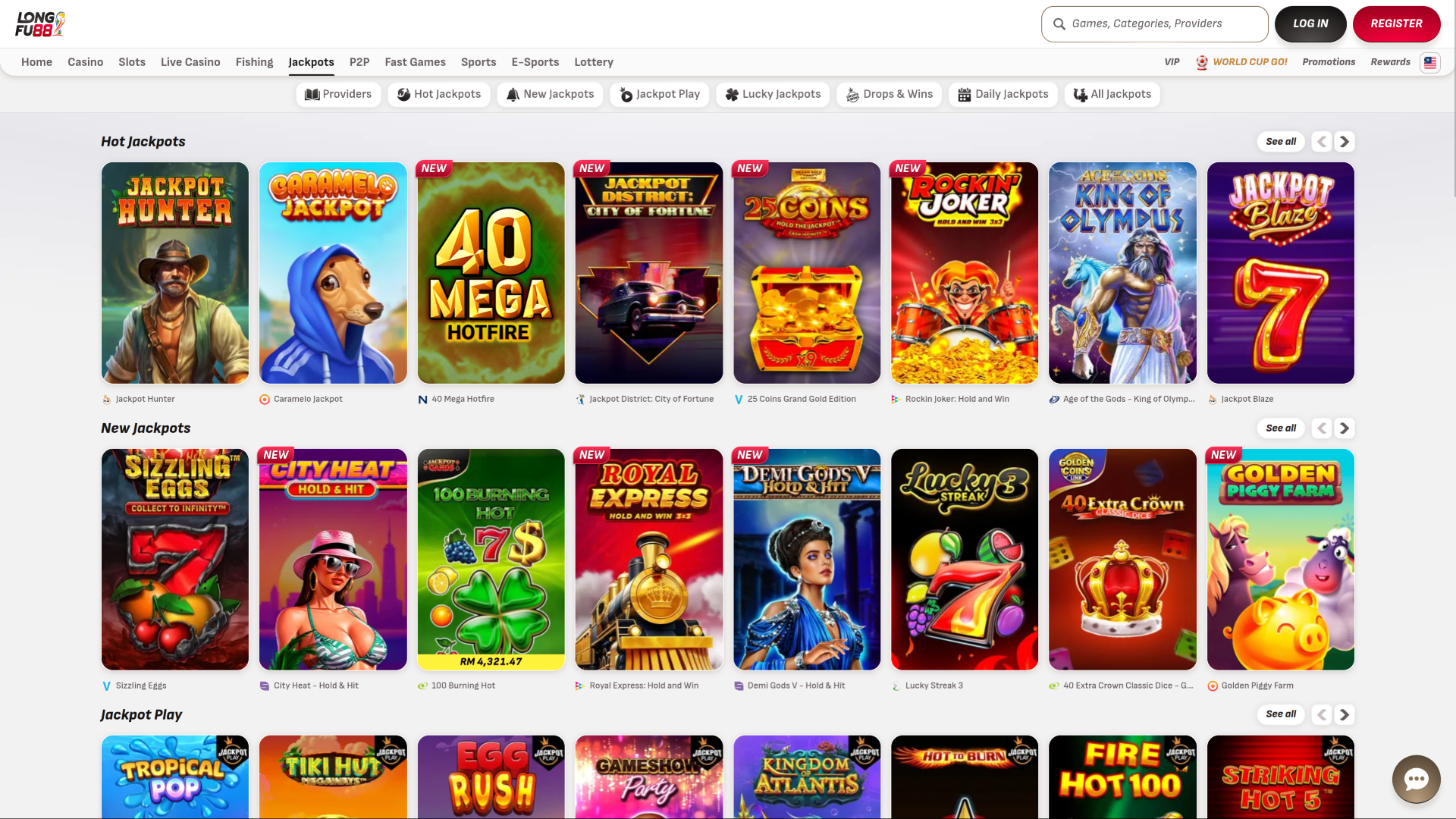 LongFu88 Casino Desktop Jackpot