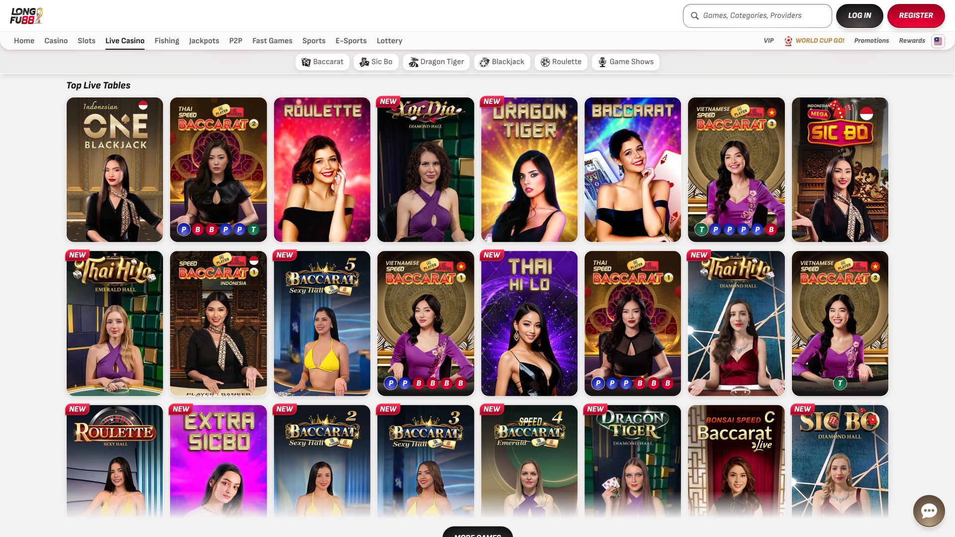 LongFu88 Casino Desktop Live Dealer