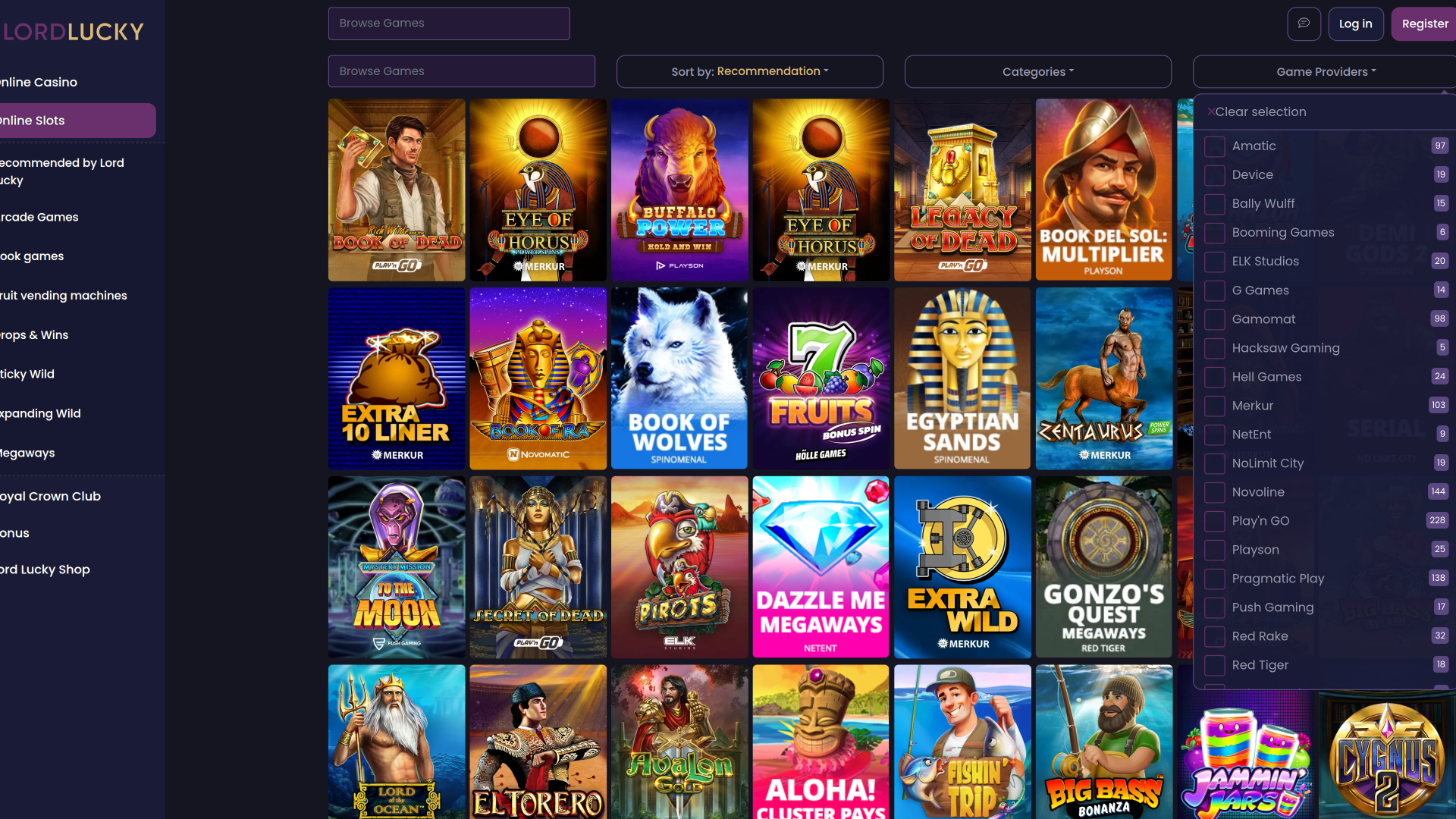 Lord Lucky Casino Desktop-Spielentwickler
