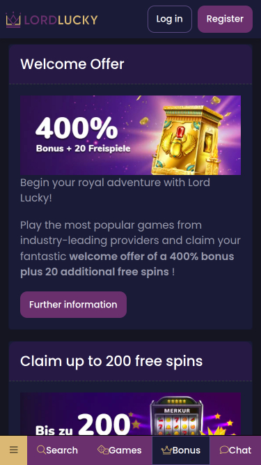 Lord Lucky Casino Mobile-Aktionen