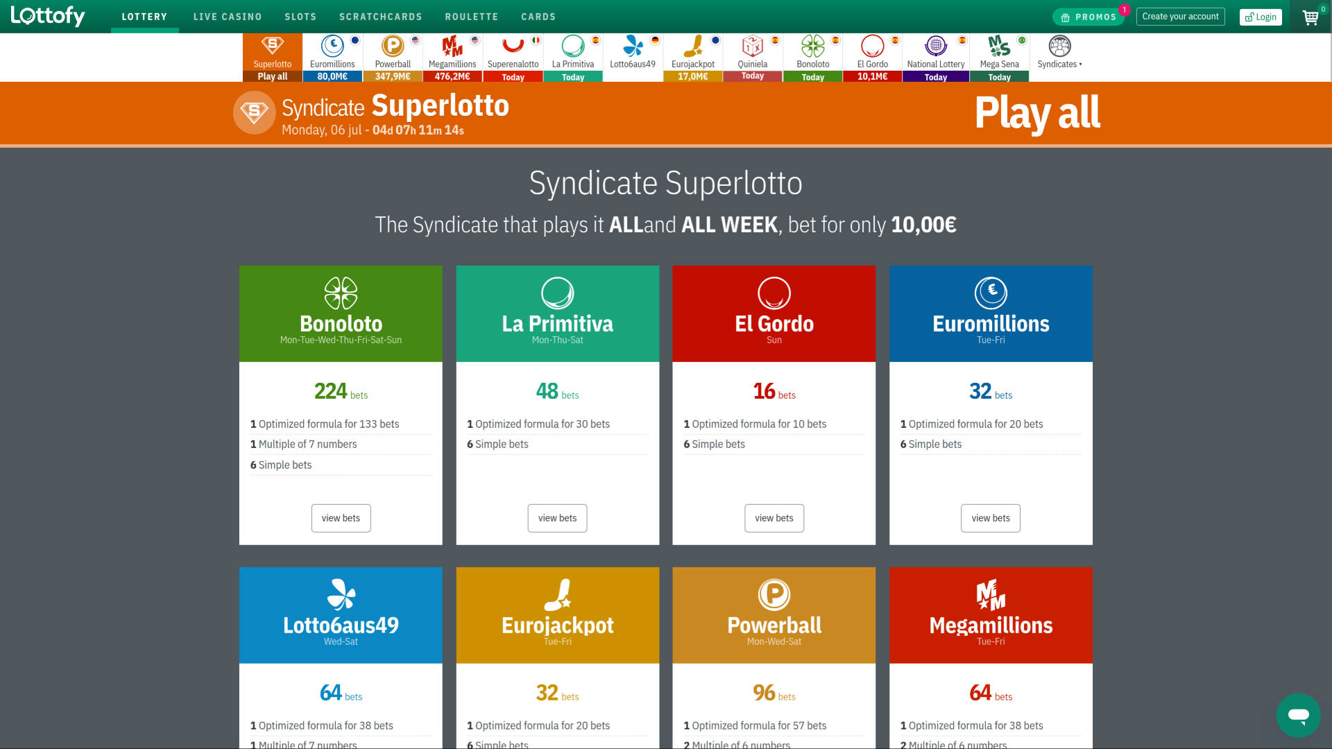 Lottofy Casino Desktop Lottery