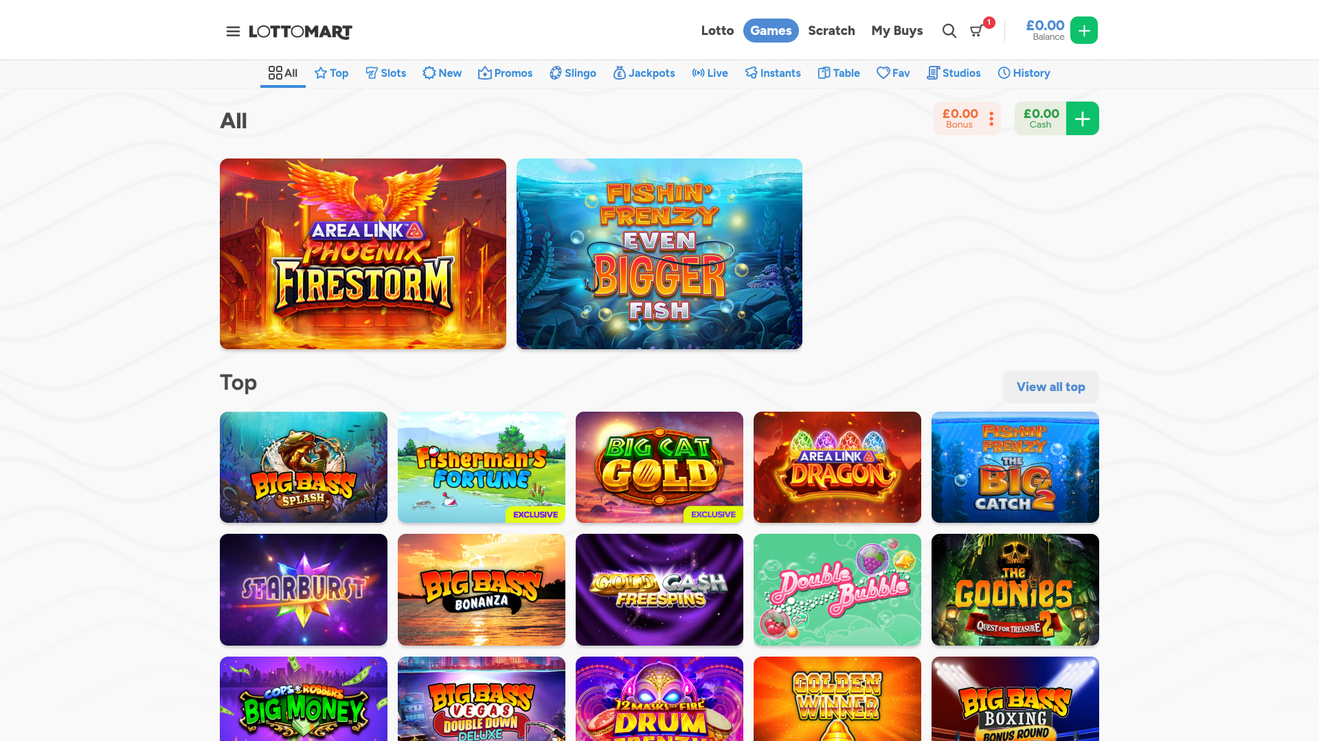 Lottomart Casino Desktop Games