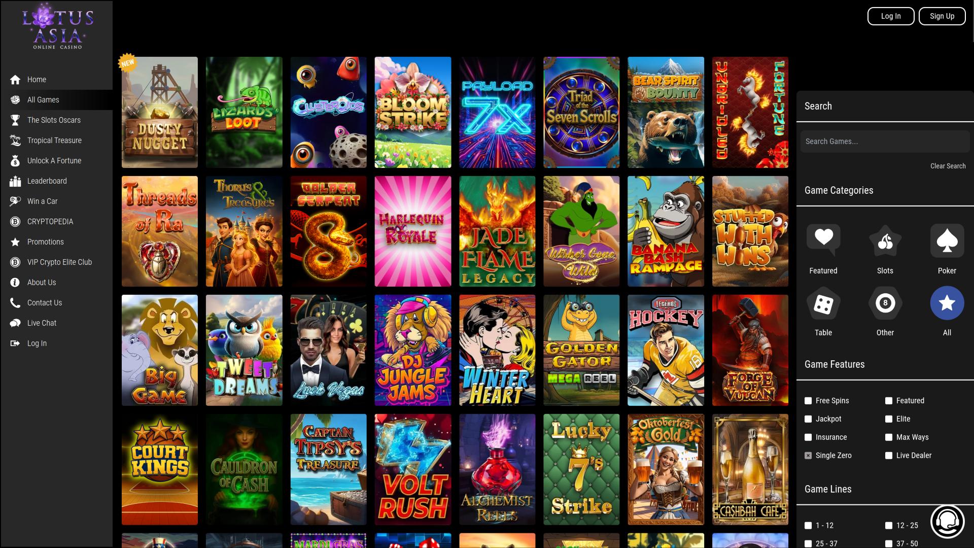 Lotus Asia Casino Desktop Games