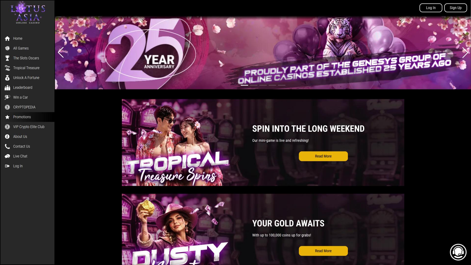 Lotus Asia Casino Desktop Promotions