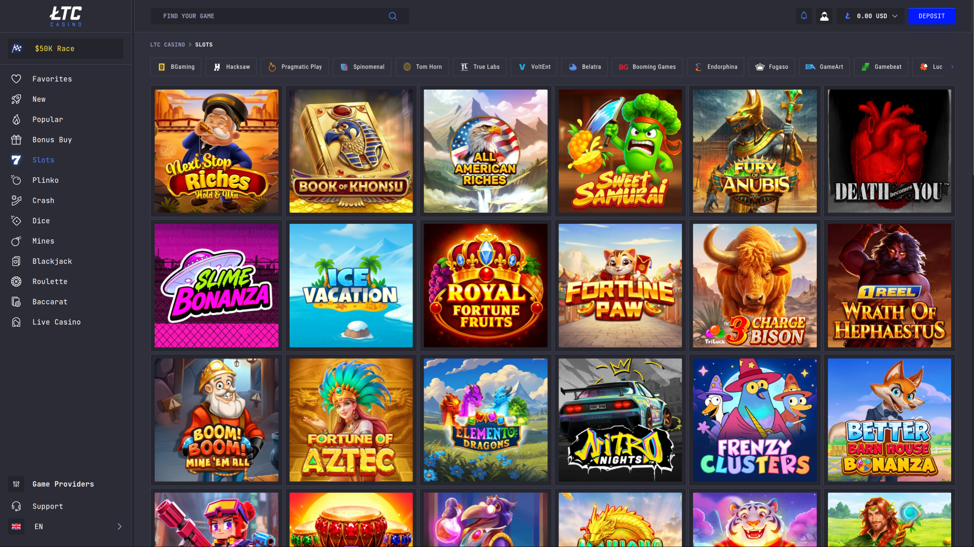 LTC Casino Desktop Games