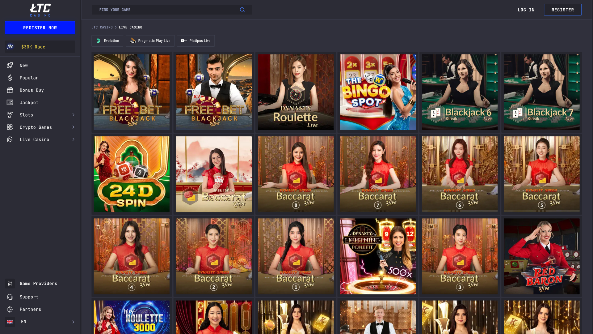 LTC Casino Desktop Live Dealer