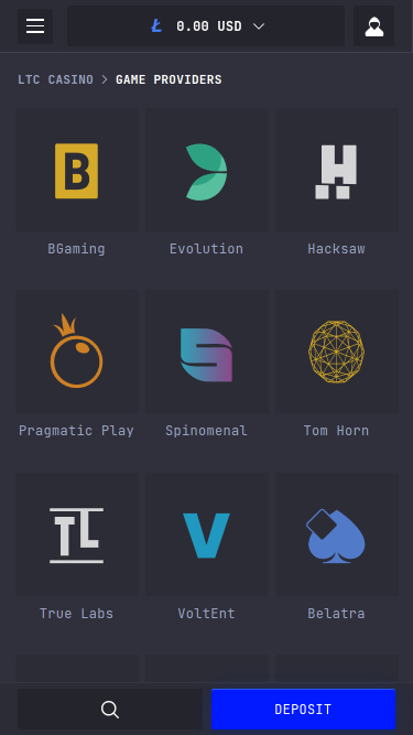 LTC Casino Mobile Game Developers