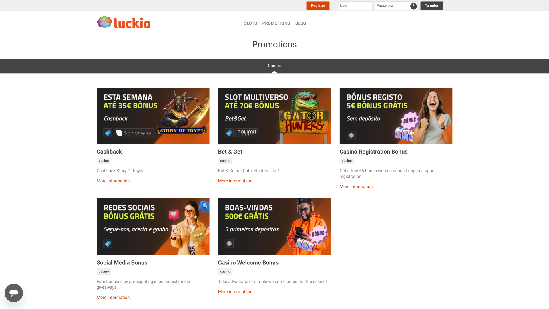 Luckia Casino Desktop Promotions