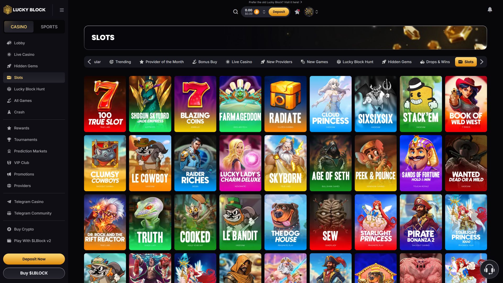 Lucky Block Casino Desktop Games