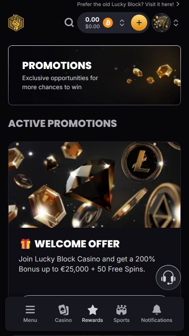 Lucky Block Casino Mobile Promotions