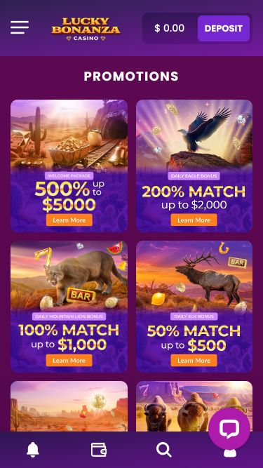 Lucky Bonanza Casino Mobile Promotions