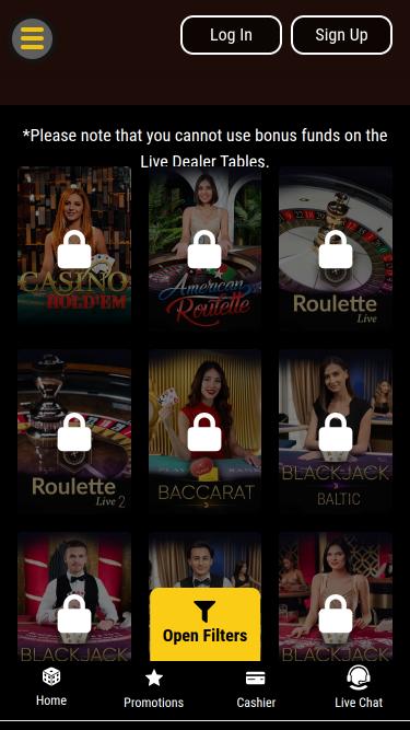 Lucky Creek Casino Mobile Live Dealer