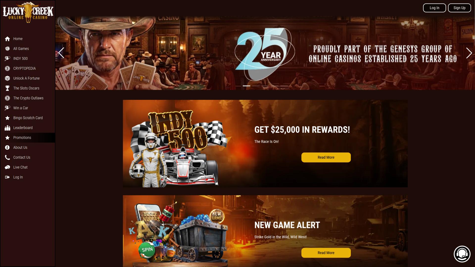Lucky Creek Casino Desktop Promotions