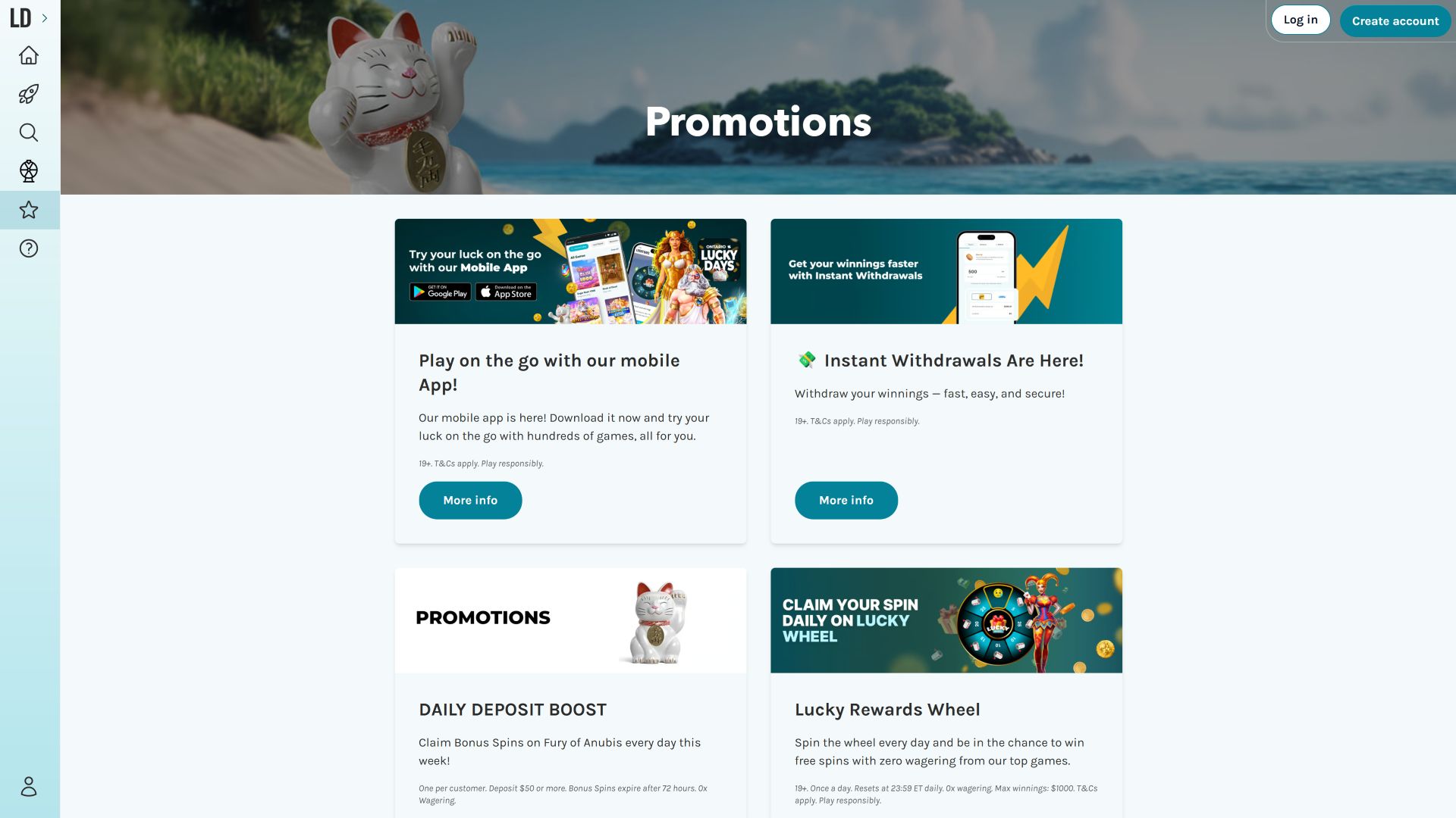 Lucky Days Casino Desktop Promotions